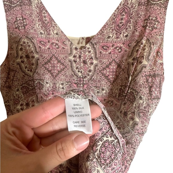 Seven7 Women’s 100% Silk Tunic Blouse | Geometric Print With Beaded Detail | XXL - Picture 5 of 6